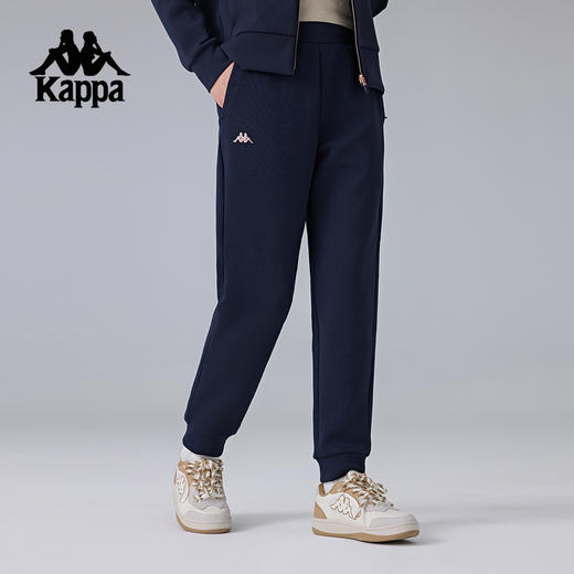 Kappa卡帕背靠背新款针织运动长裤女休闲裤修身保暖卫裤束脚裤子K0F22AK41 商品图0