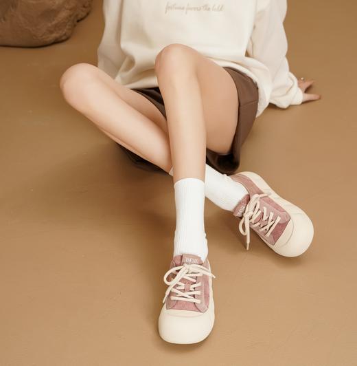 西村名物2025年春季新款小圆头超轻厚底防滑饼干鞋系带休闲鞋X25AM14321 商品图2