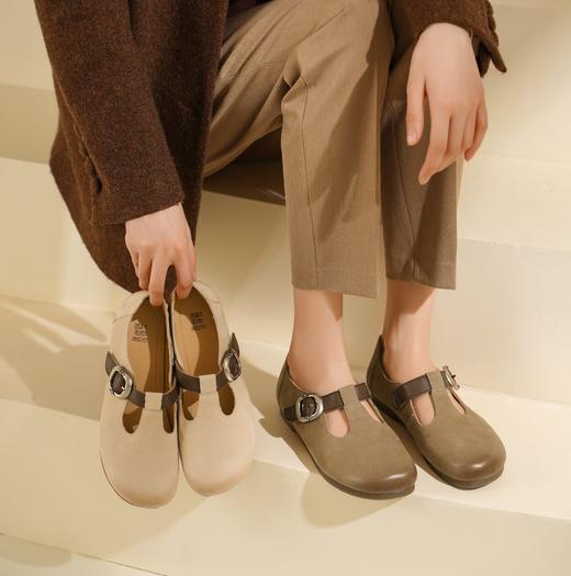 西村名物2025年春季新款小圆头低平跟玛丽珍单鞋X25AM15151 商品图1