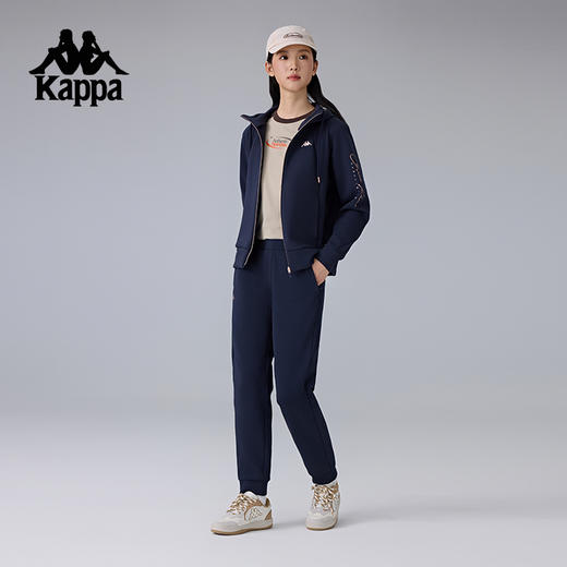 Kappa卡帕背靠背新款针织运动长裤女休闲裤修身保暖卫裤束脚裤子K0F22AK41 商品图4