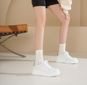 西村名物2025年春季新款超轻厚底系带舒适小白鞋X25AM14191