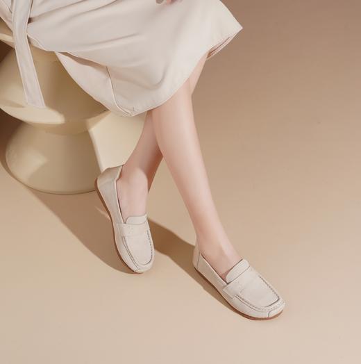 西村名物2025年春季新款小圆头低平跟舒适浅口单鞋豆豆鞋X25AM14561 商品图2