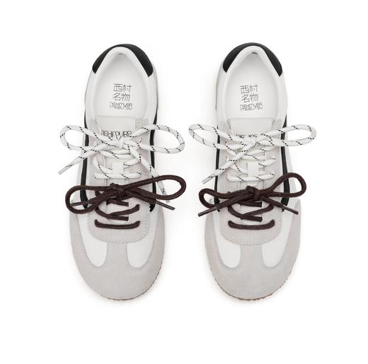 西村名物2025年春季新款小圆头低平跟系带休闲单鞋X25AM14651 商品图5