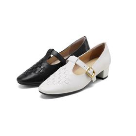 西村名物2025年春季新款小尖头中跟玛丽珍单鞋X25AM14261