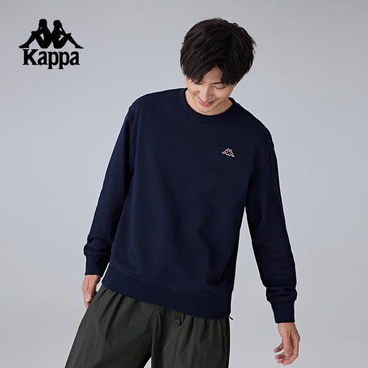 Kappa卡帕背靠背男针织套头衫2025新款运动长袖卫衣纯棉休闲上衣K0F12WT30 商品图0