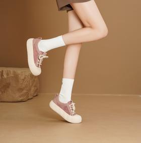 西村名物2025年春季新款小圆头超轻厚底防滑饼干鞋系带休闲鞋X25AM14321