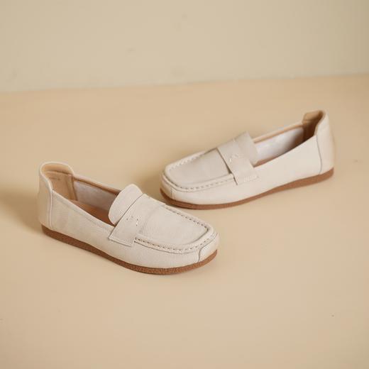 西村名物2025年春季新款小圆头低平跟舒适浅口单鞋豆豆鞋X25AM14561 商品图5