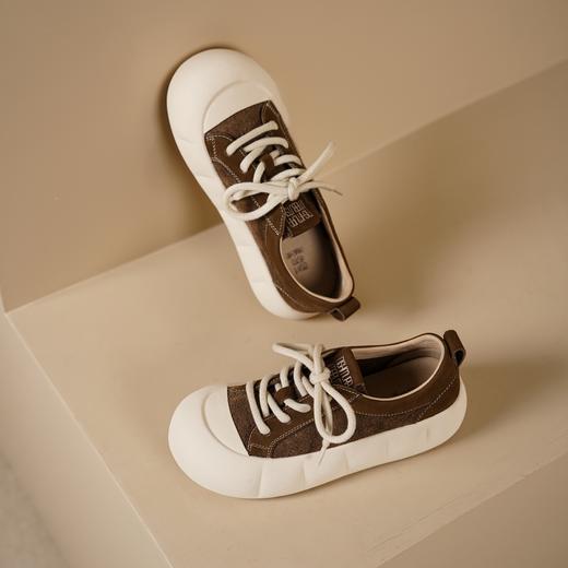 西村名物2025年春季新款小圆头超轻厚底防滑饼干鞋系带休闲鞋X25AM14321 商品图7