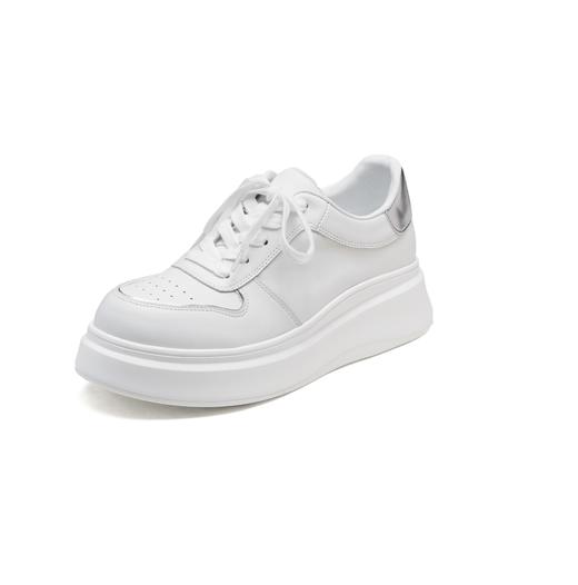 西村名物2025年春季新款超轻厚底系带舒适小白鞋X25AM14191 商品图5