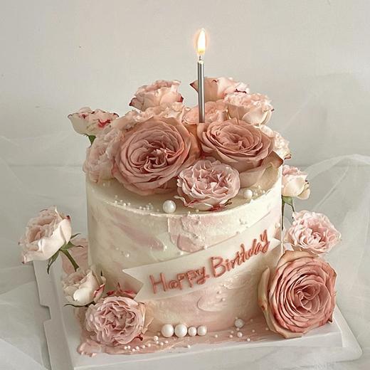 【卡布奇诺】氛围感鲜花女生蛋糕 商品图0