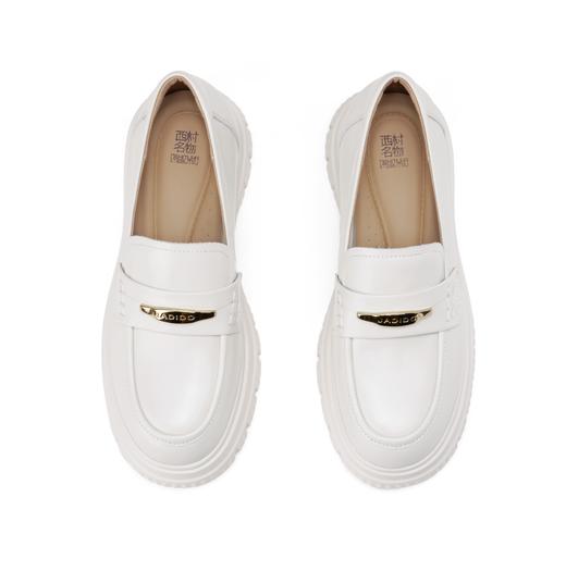 西村名物2025年春季新款圆头厚底粗跟乐福鞋深口单鞋X25AM14441 商品图6