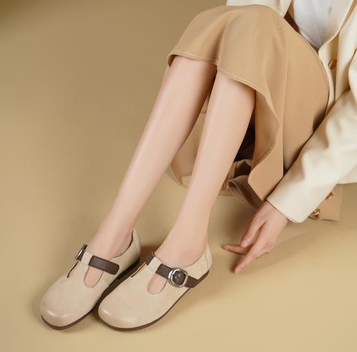 西村名物2025年春季新款小圆头低平跟玛丽珍单鞋X25AM15151 商品图2