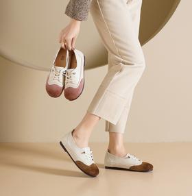 西村名物2025年春季新款小圆头低平跟舒适单鞋X25AM14311