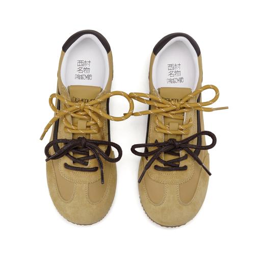 西村名物2025年春季新款小圆头低平跟系带休闲单鞋X25AM14651 商品图6