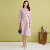 EITIE爱特爱气质优雅小香风粉色收腰假两件a字连衣裙春季新款A2507521 商品缩略图1