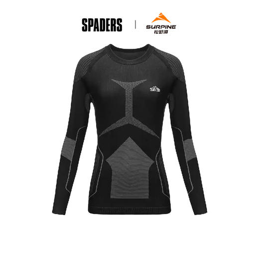 25/26SURPINE保暖透气功能衣 女上衣 黑灰 商品图0