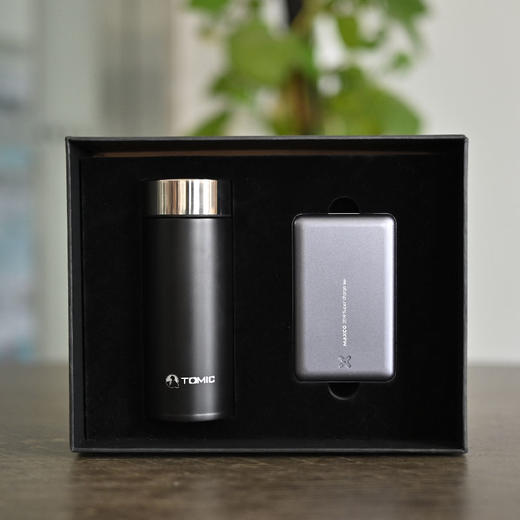 羽诗制造出品 钛度随行钛制保温杯磁吸充电宝礼盒套装 商品图4