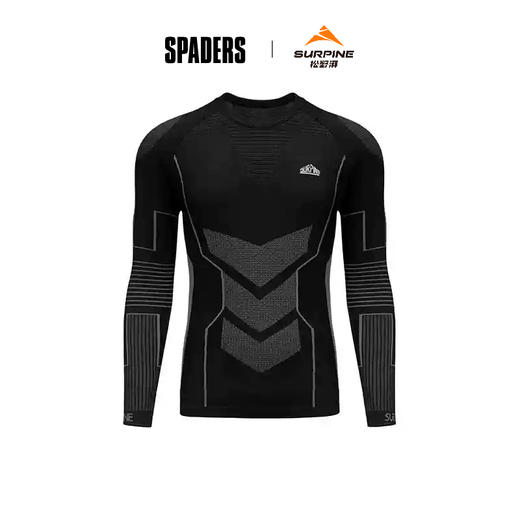 26/27SURPINE保暖透气功能衣 男上衣 黑灰 逆寒系列BLWTDM035 商品图0