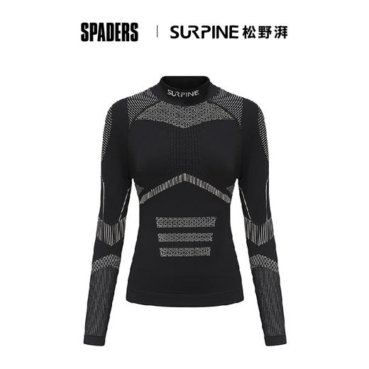25/26SURPINE复合聚热导湿功能衣 女上衣 黑金 商品图0