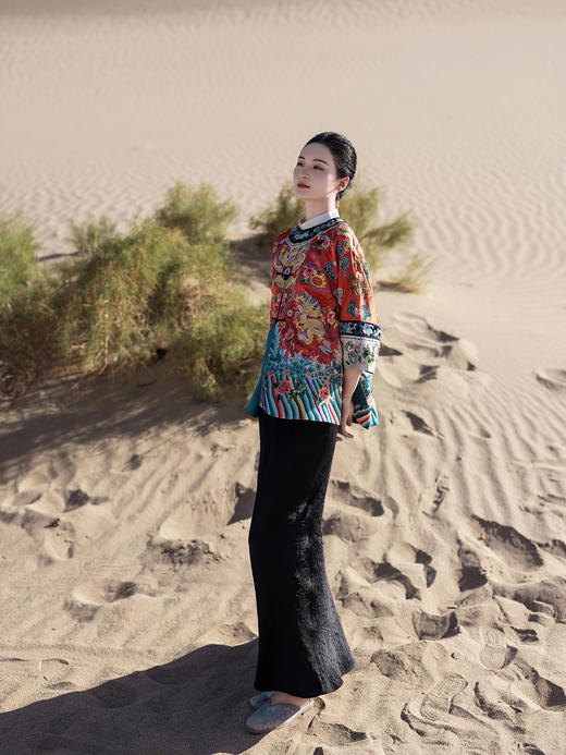 盛唐牡丹|高货-重缎真丝满绣蟒袍红色款-唯一款[特价品](不退不换） 商品图5