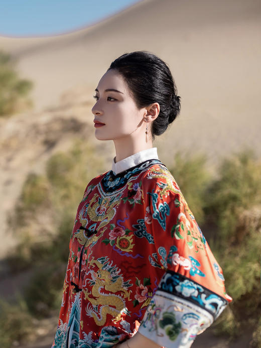 盛唐牡丹|高货-重缎真丝满绣蟒袍红色款-唯一款[特价品](不退不换） 商品图3