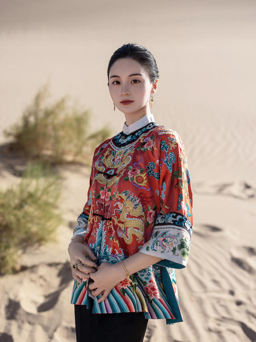 盛唐牡丹|高货-重缎真丝满绣蟒袍红色款-唯一款[特价品](不退不换） 商品图1