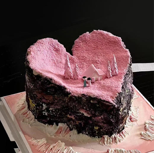 粉色爱情岛景观蛋糕 商品图0