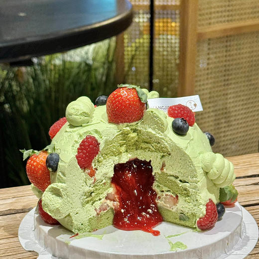 【粉黛春山】-爆浆抹茶草莓流心蛋糕 商品图2