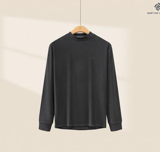 Martine Wester 男式加厚德绒面料小立领打底衫11025138 商品图1