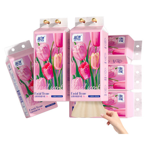 「19.9到手5提！单提1000张」蓝漂1000张大包悬挂式郁金香抽纸巾 实惠亲肤面巾纸居家日用卫生纸厨房用品 商品图4