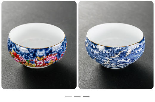 【样品特惠6.5折，仅2套，无原包装，无货退款】成艺青花瓷快客杯一壶三杯旅行功夫茶具便携包随身单人迷你泡茶壶锦上天花乐心随手泡【不支持补差，非质量问题不退不换】S 商品图4