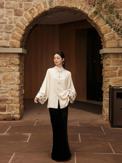 盛唐牡丹|空谷幽兰重缎真丝手绣外套 商品图6