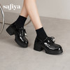 预售12天| Safiya/索菲娅2025复古圆头增高粗跟英伦风厚底系带JK乐福鞋 SFD1112132/SFD3112132 商品缩略图3