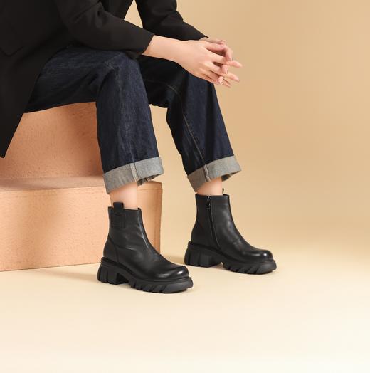 西村名物冬季新款超轻厚底增高防滑舒适切尔西靴T22DS44971 商品图1