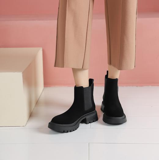 西村名物冬季新款超轻厚底增高防滑舒适切尔西靴T22DS44841 商品图2