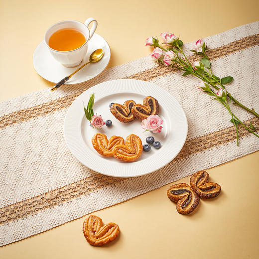 明玥皇廷新年品味什锦曲奇饼干蝴蝶酥糕点礼盒金玉满堂162.7g/152759 酥香满盒新年特定礼盒 商品图3