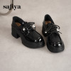 预售12天| Safiya/索菲娅2025复古圆头增高粗跟英伦风厚底系带JK乐福鞋 SFD1112132/SFD3112132 商品缩略图6