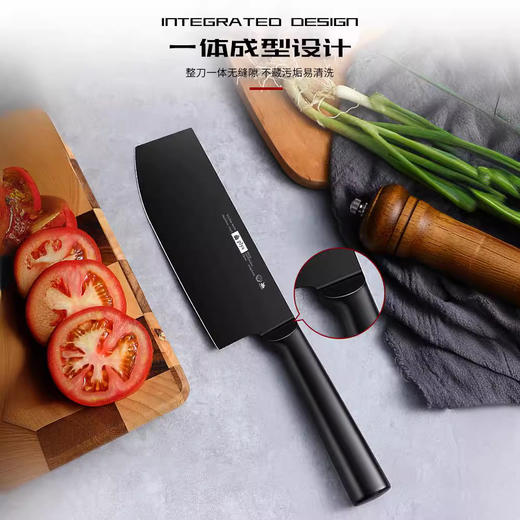 【黑钢砍骨刀】黑刃-60°以上-17cm-130mm菜刀不锈钢水果刀切肉刀切片刀具/把 商品图1