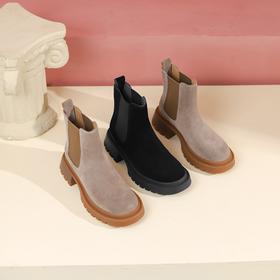 西村名物冬季新款超轻厚底增高防滑舒适切尔西靴T22DS44841
