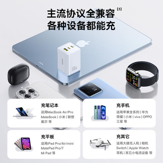【春季主推】倍思 EnerFill 桌面充电器 2C+U 100W 中规 商品图5