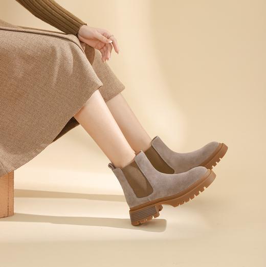 西村名物冬季新款超轻厚底增高防滑舒适切尔西靴T22DS44841 商品图3