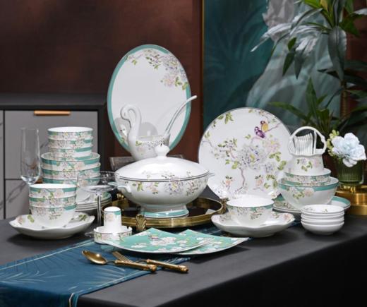 品物攸宜芬芳馥郁48头10人份骨质瓷餐具 商品图1
