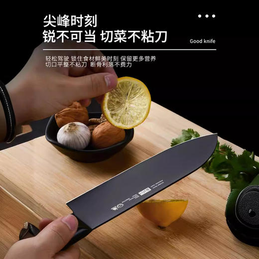 【黑钢砍骨刀】黑刃-60°以上-17cm-130mm菜刀不锈钢水果刀切肉刀切片刀具/把 商品图3