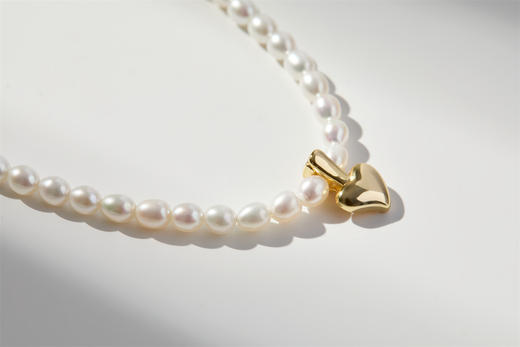 pearl moments珍刻 一颗金心 米粒珍珠项链 商品图5