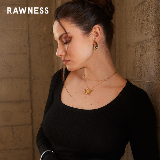 Rawness/契健 太阳项链 叠戴款 太阳锁骨链小众轻奢项链18k金送女友长毛衣链 商品图2