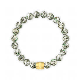 Rawness/契健 破碎美金手链  破碎美金手串男女同款树脂水晶手链镶嵌金箔串珠