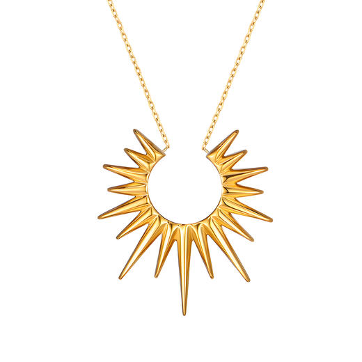 Rawness/契健 太阳项链 叠戴款 太阳锁骨链小众轻奢项链18k金送女友长毛衣链 商品图0