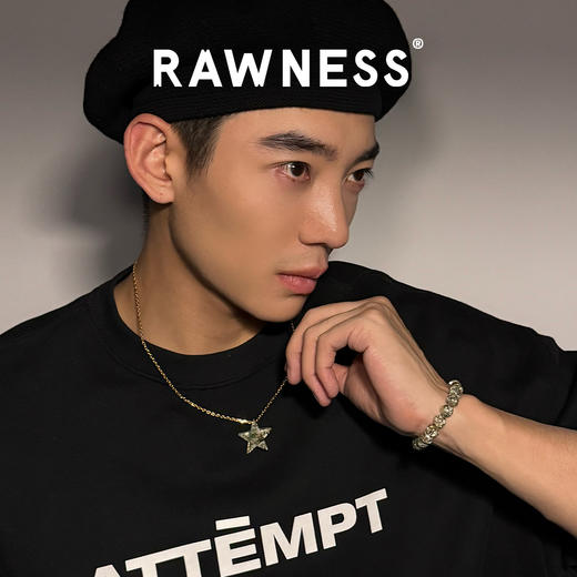 Rawness/契健 破碎美金手链  破碎美金手串男女同款树脂水晶手链镶嵌金箔串珠 商品图3