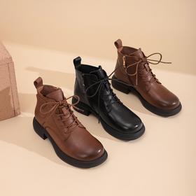 西村名物冬季新款超轻厚底增高防滑舒适系带马丁靴T22DS43881