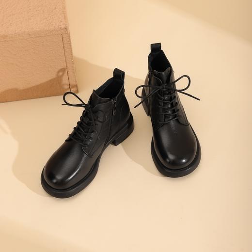 西村名物冬季新款超轻厚底增高防滑舒适系带马丁靴T22DS44341 商品图5